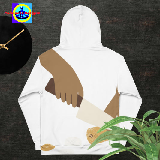 Hand Holding Knife, Cutting Banana,  Unisex Hoodie