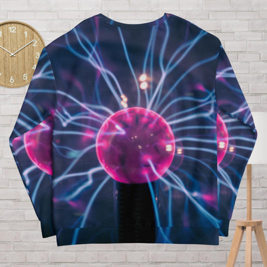 Plasma ball rays in the dark,  Unisex Sweatshirt