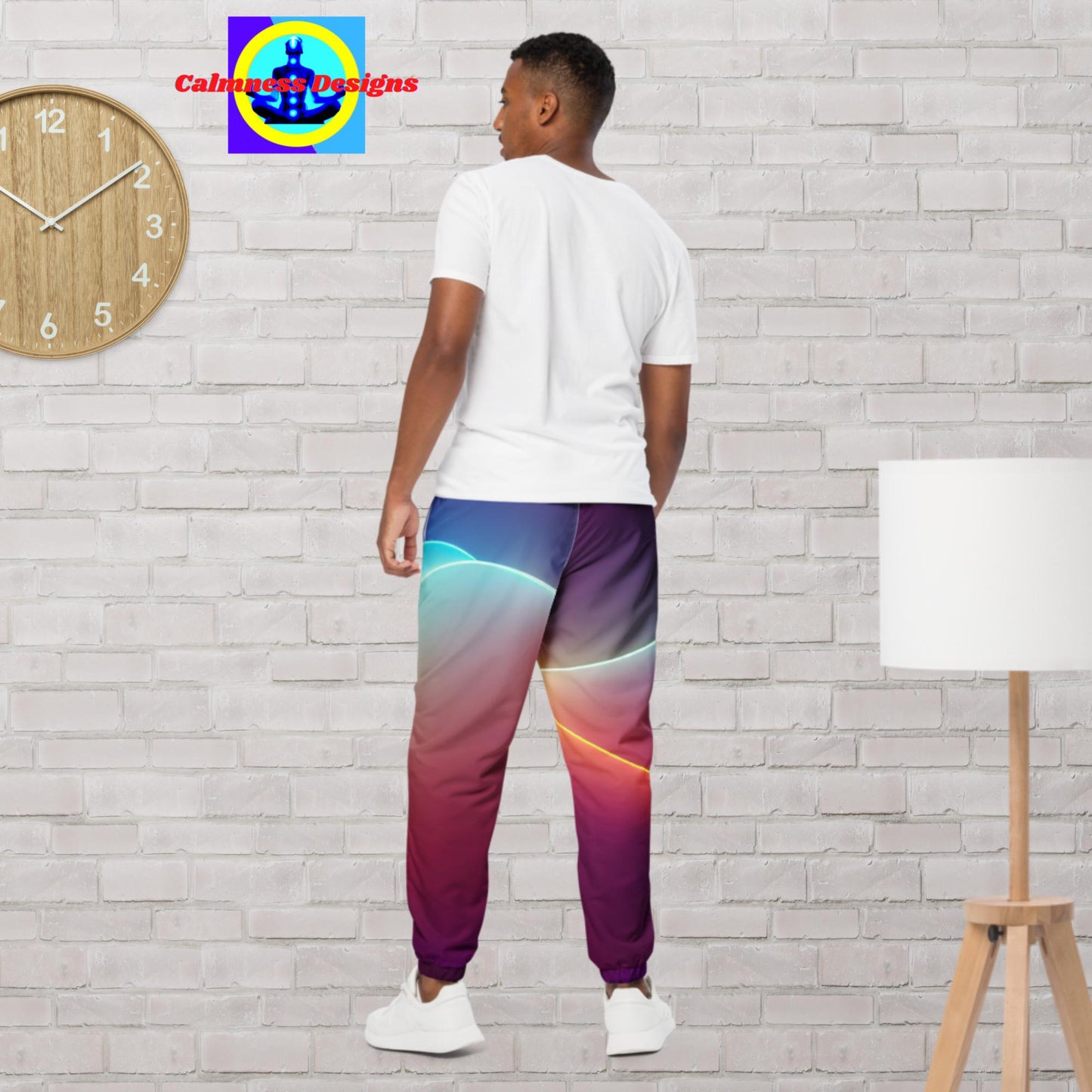 Beautiful, Colorful, Gradient Waves, track pants