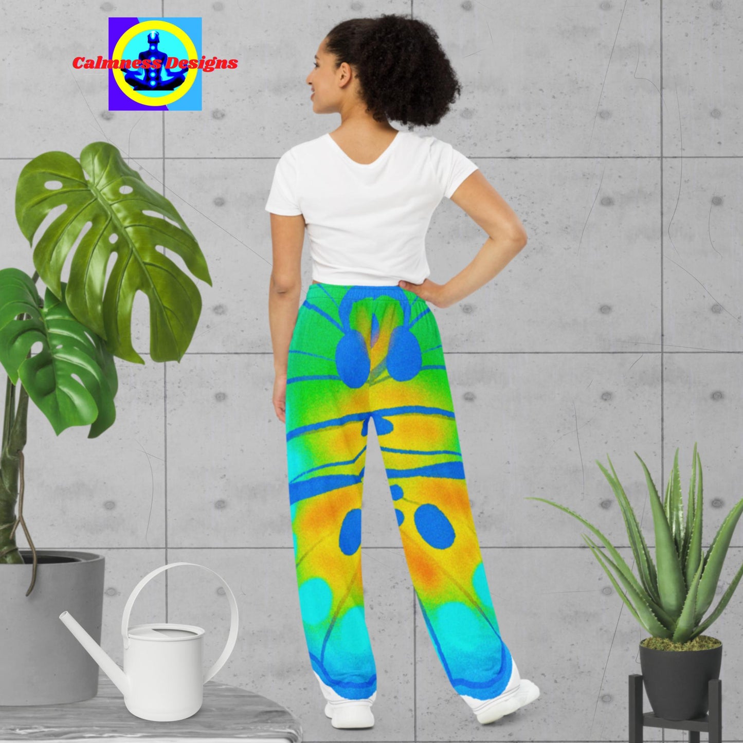 Sulphur Butterfly, All-over print unisex wide-leg pants