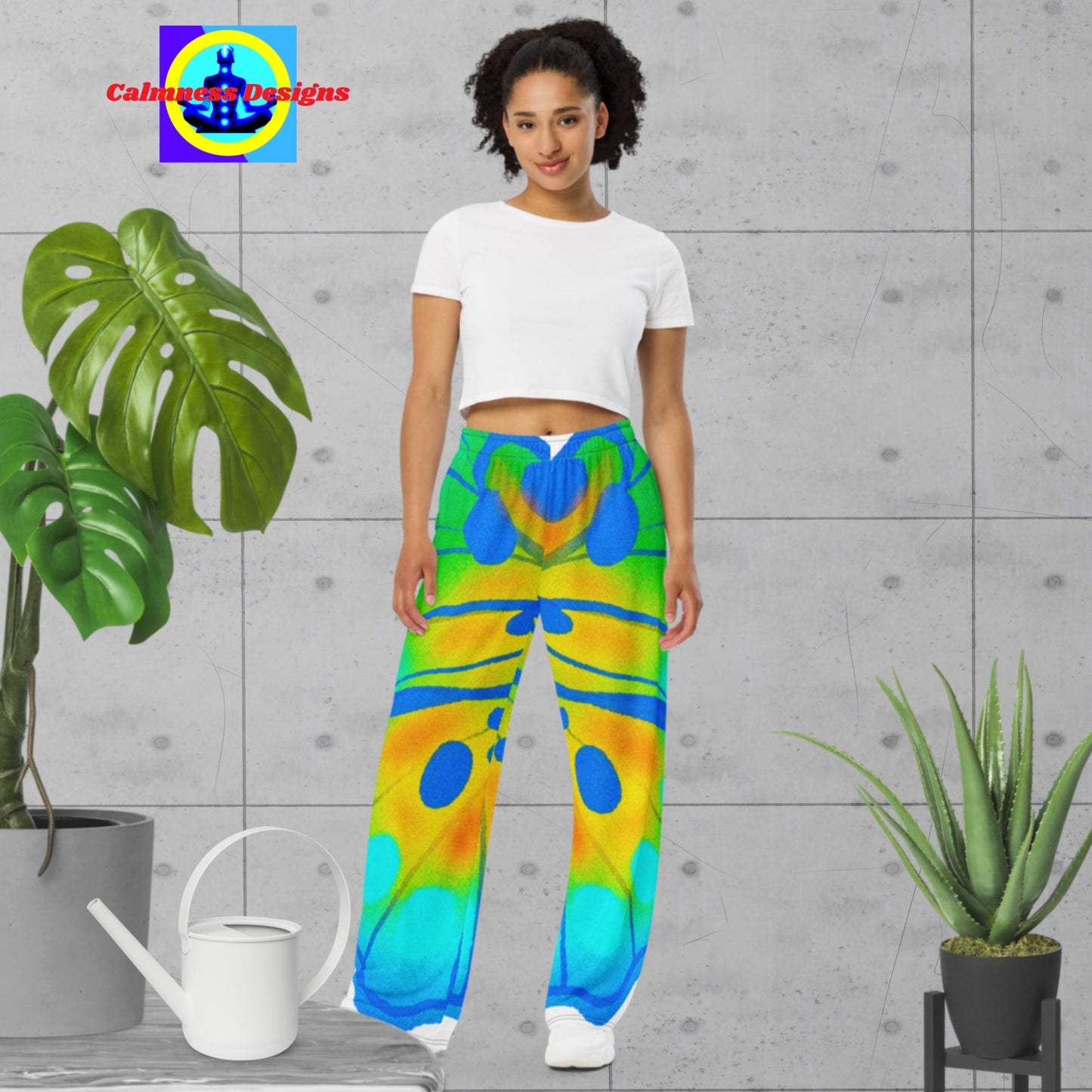 Sulphur Butterfly, All-over print unisex wide-leg pants