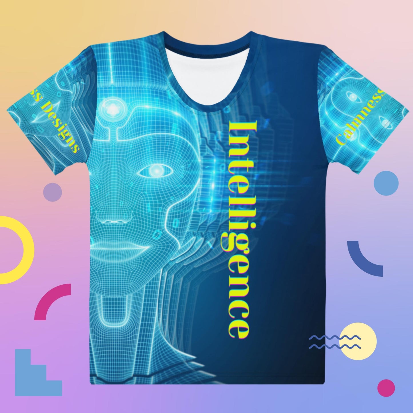 Robotic Cyborg Face, Representing Artificial Intelligence, Women's T-shirt