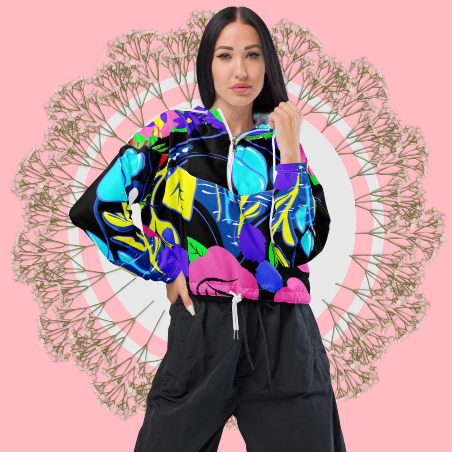 Bauble Terrarium, Authentic Designs, Women’s cropped windbreaker