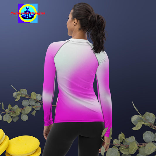 Meditation Designs, Green-Leaf, Women's Rash Guard