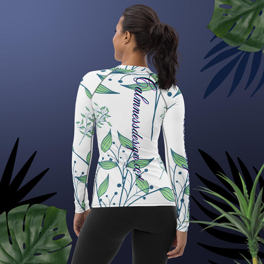 Nature Yoga Logo,  Designer's Styles, Creative  Designs   Creative, Genuine, Authentic,  Calmness Designs, Great For Gifts,  Design printed on all Apparels,   Accessories, Homeware's.  Women's Rash Guard