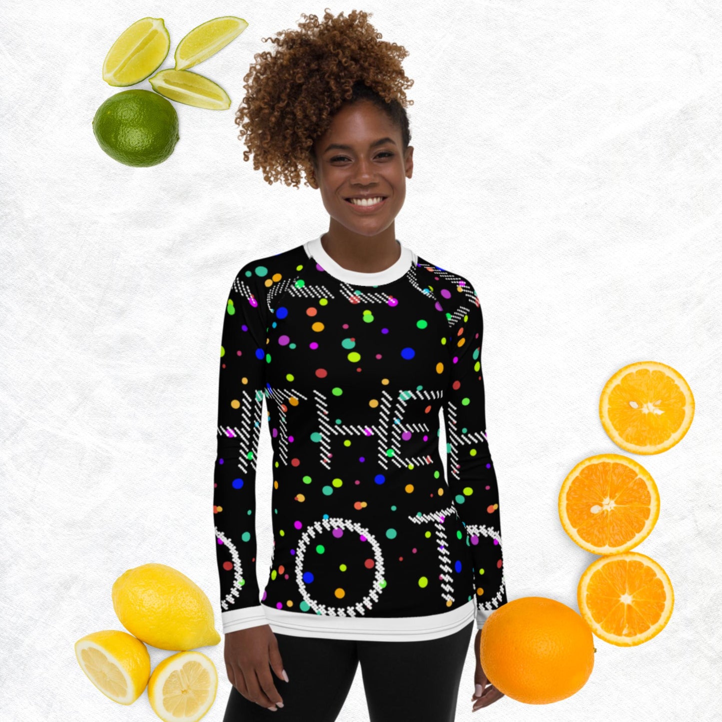 FOLLOW THE DOTS,, Women's Rash Guard