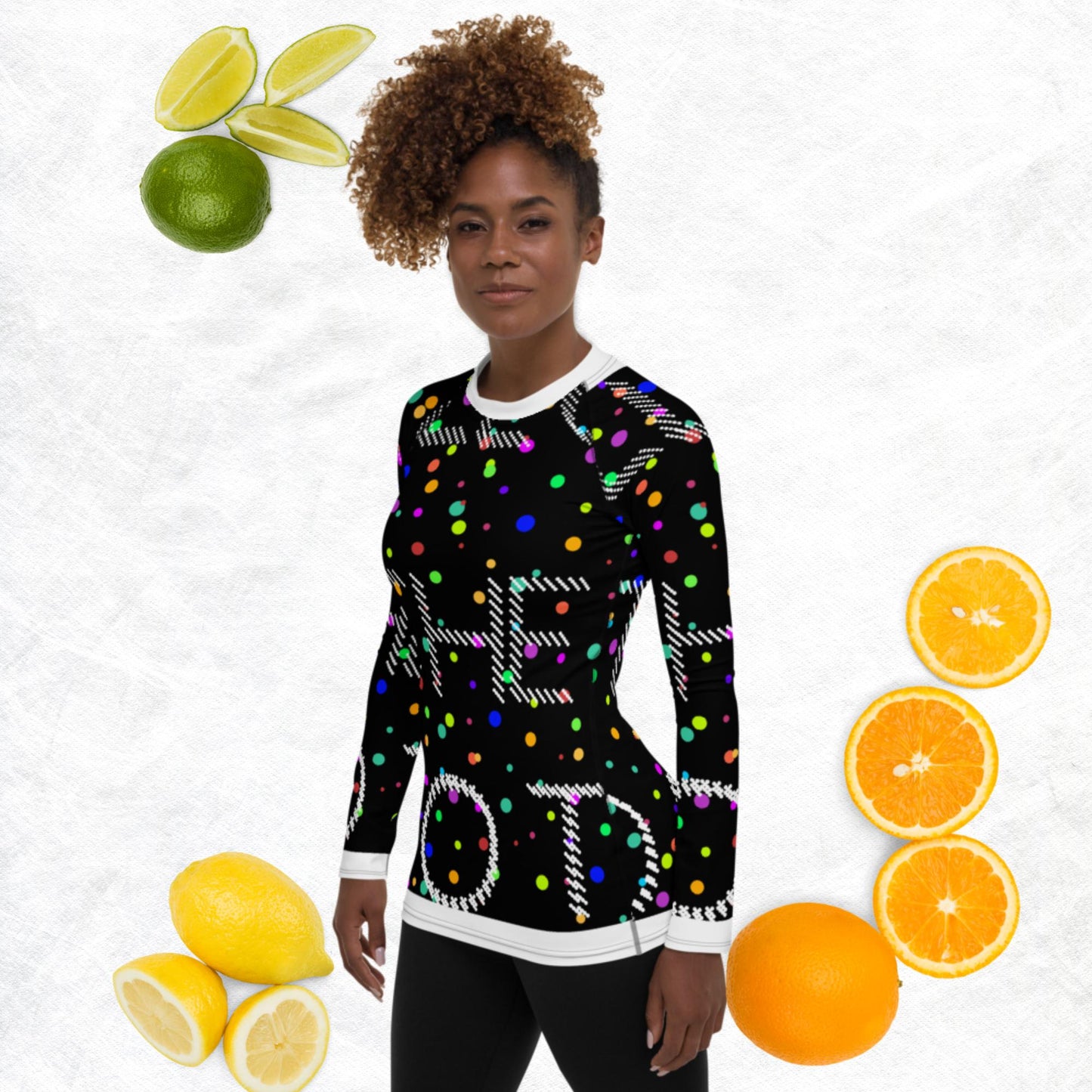 FOLLOW THE DOTS,, Women's Rash Guard