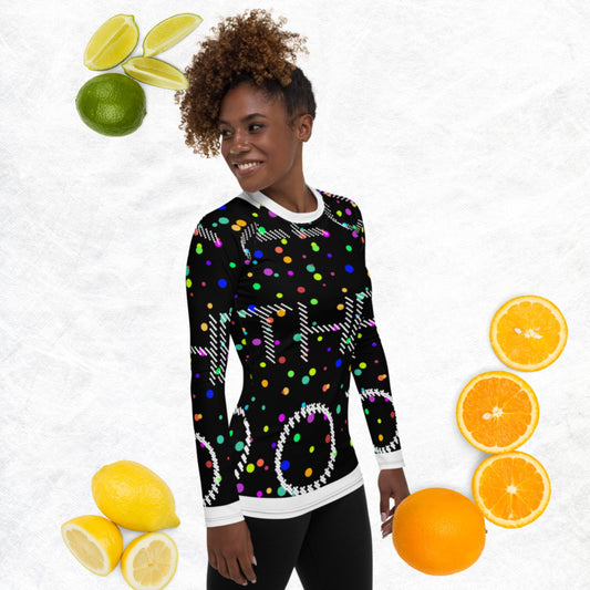 FOLLOW THE DOTS,, Women's Rash Guard