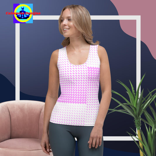 Calmness Designs, Pink Diamond Neon Sublimation Cut & Sew Tank Top