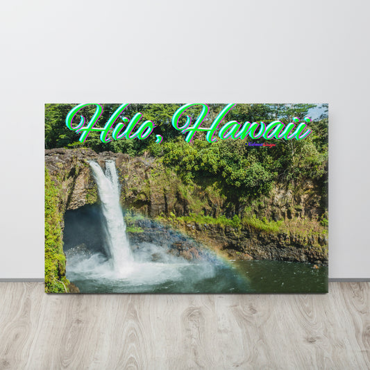 Rainbow, Water Falls in Hilo Hawaii,  Canvas