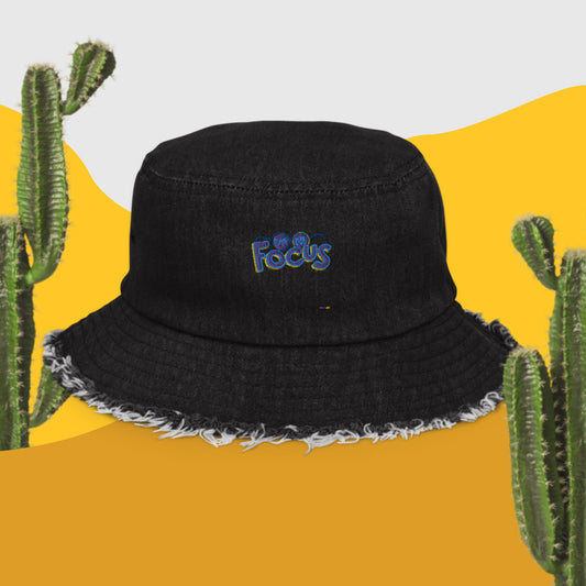 Don't Lose Focus, Distressed denim bucket hat