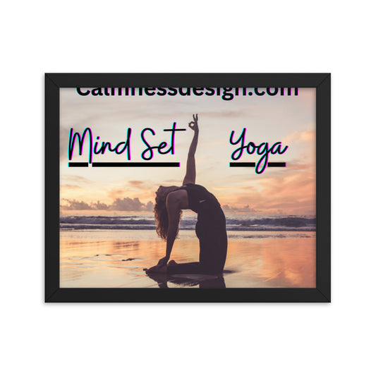 Mind Set Yoga, Sunset Beach Yoga,  Framed poster