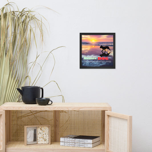 Sunset Dog, calmnessdesign.com,   Framed poster