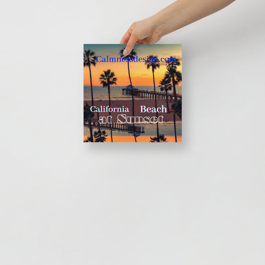 California Beach at Sunset, calmnessdesign.com,  Poster