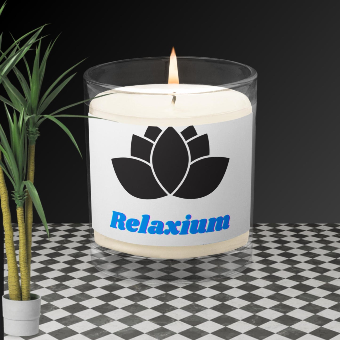 Relaxium,  Glass jar soy wax candle