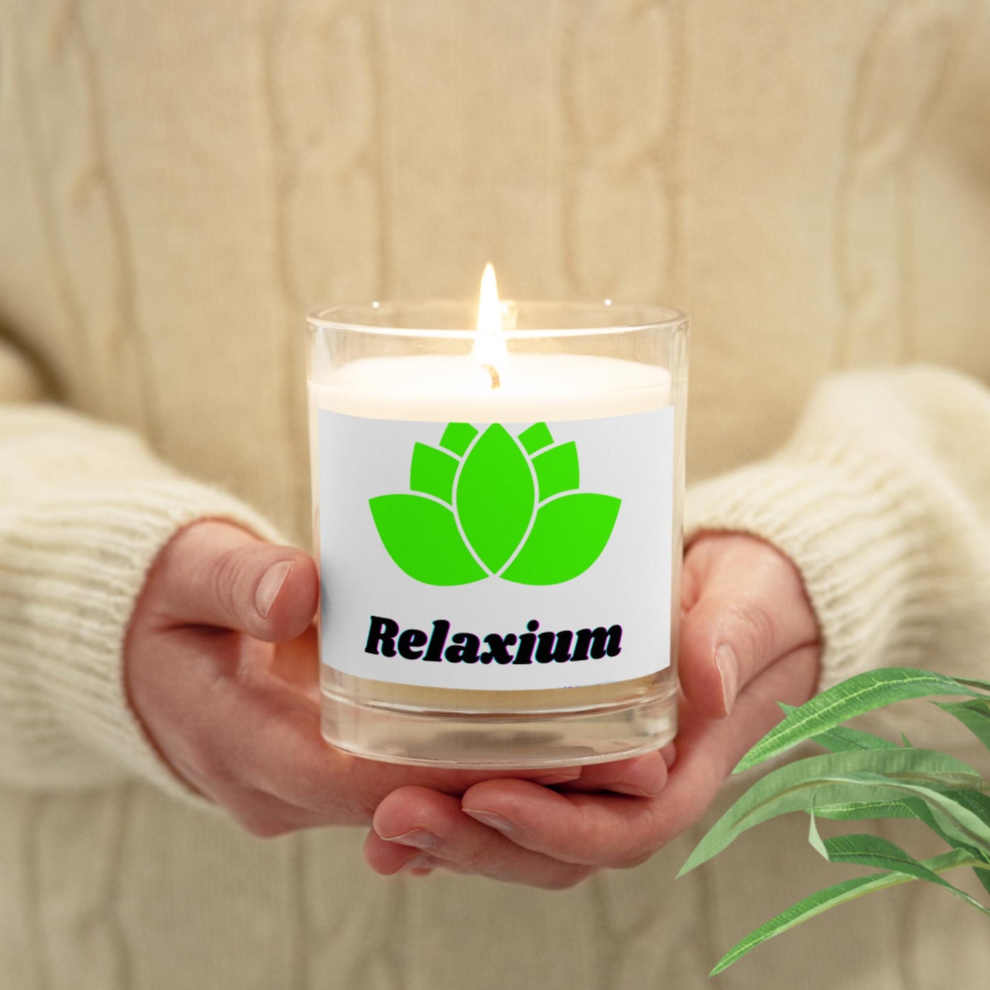 Relaxium,  Glass jar soy wax candle