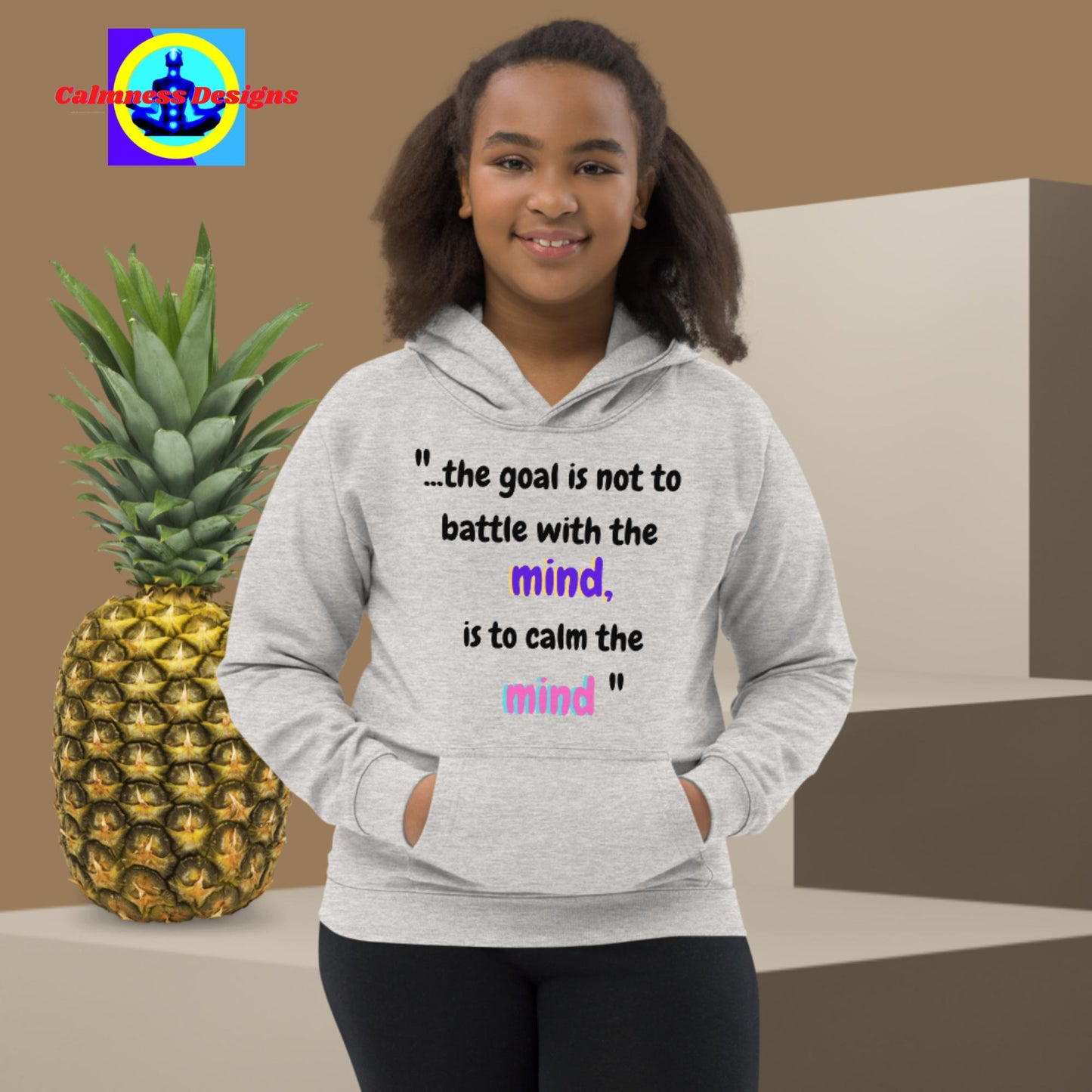 "The goal is not to battle with the MIND, is to calm the MIND" Kids Hoodie