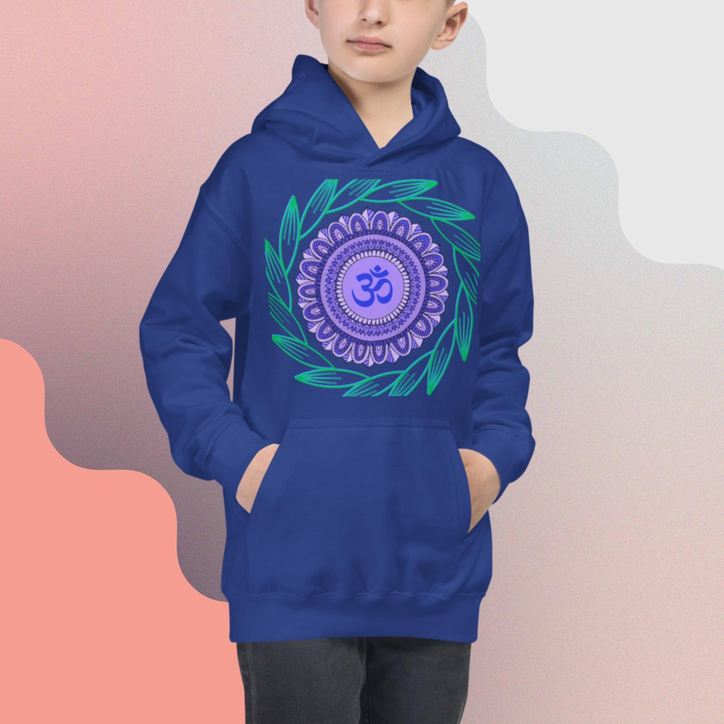 Mandala Om, Ornament,   Kids Hoodie