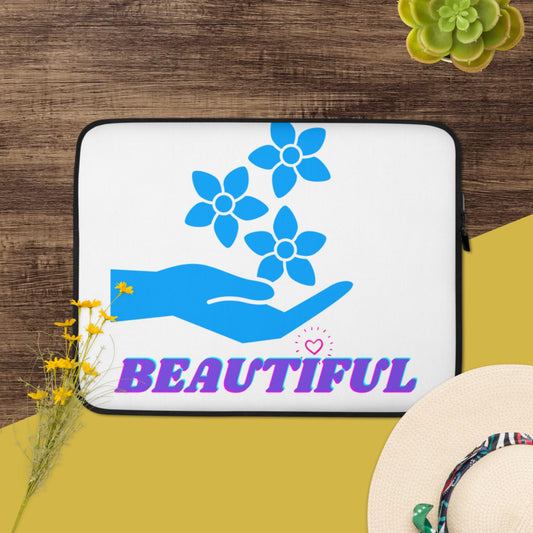 Beautiful, Hand, Roses, Heart, Laptop Sleeve