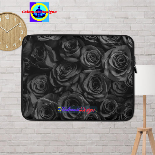 Colorful Black Rose Flowers, Laptop Sleeve