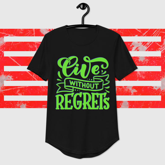 Live Without Regrets, Men's Curved Hem T-Shirt