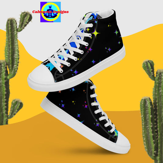 Twinkle Little Stars, Men’s high top canvas shoes