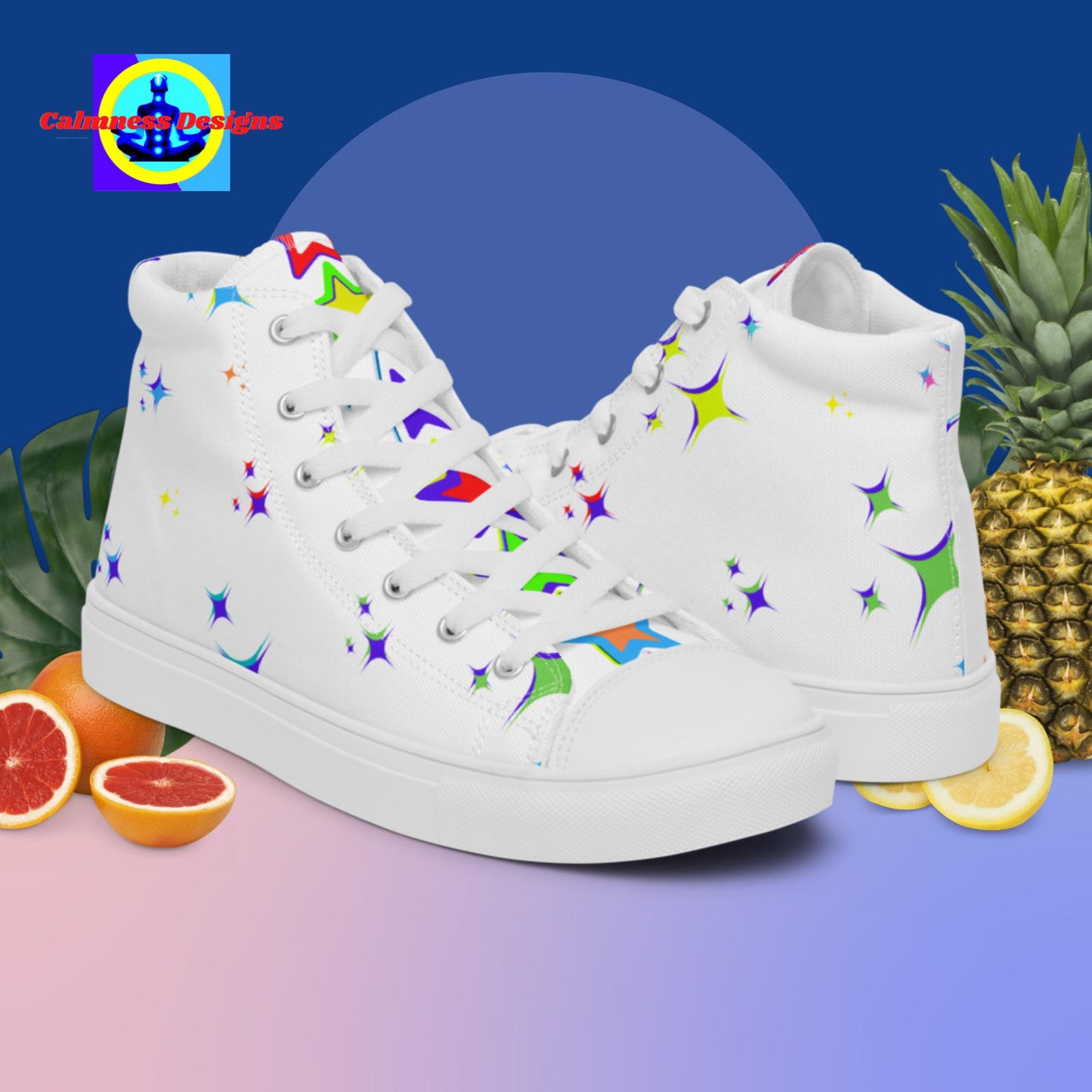 Twinkle Little Stars, Men’s high top canvas shoes