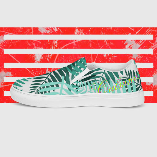 Leaves Seamless Pattern,   Men’s slip-on canvas shoes