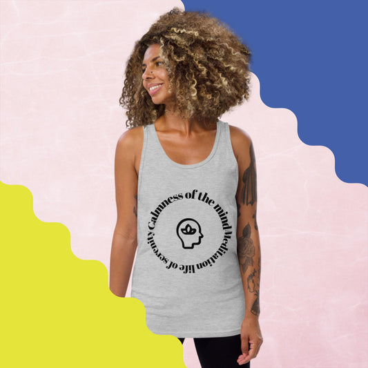 Calmness of the mind,  MEDITATION THE LIFE OF SERENITY, , Unisex Tank Top