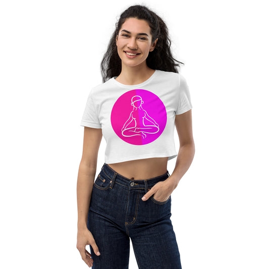 Lotus Pose Icon, Organic Crop Top