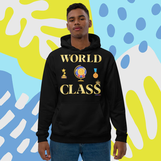 World Class, Golden, Crowns, Trophies, Number 1, Premium eco hoodie