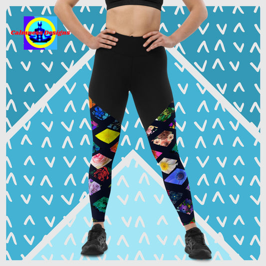 Decorative Flowers, Sports Leggings