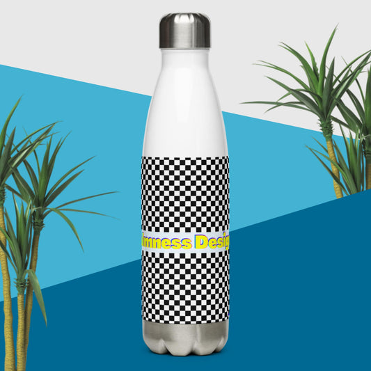 Checkered, Stainless Steel Water Bottle