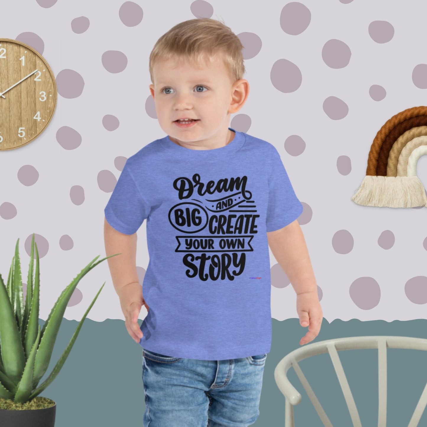 Dream Big and Create your own story,, Toddler Short Sleeve Tee