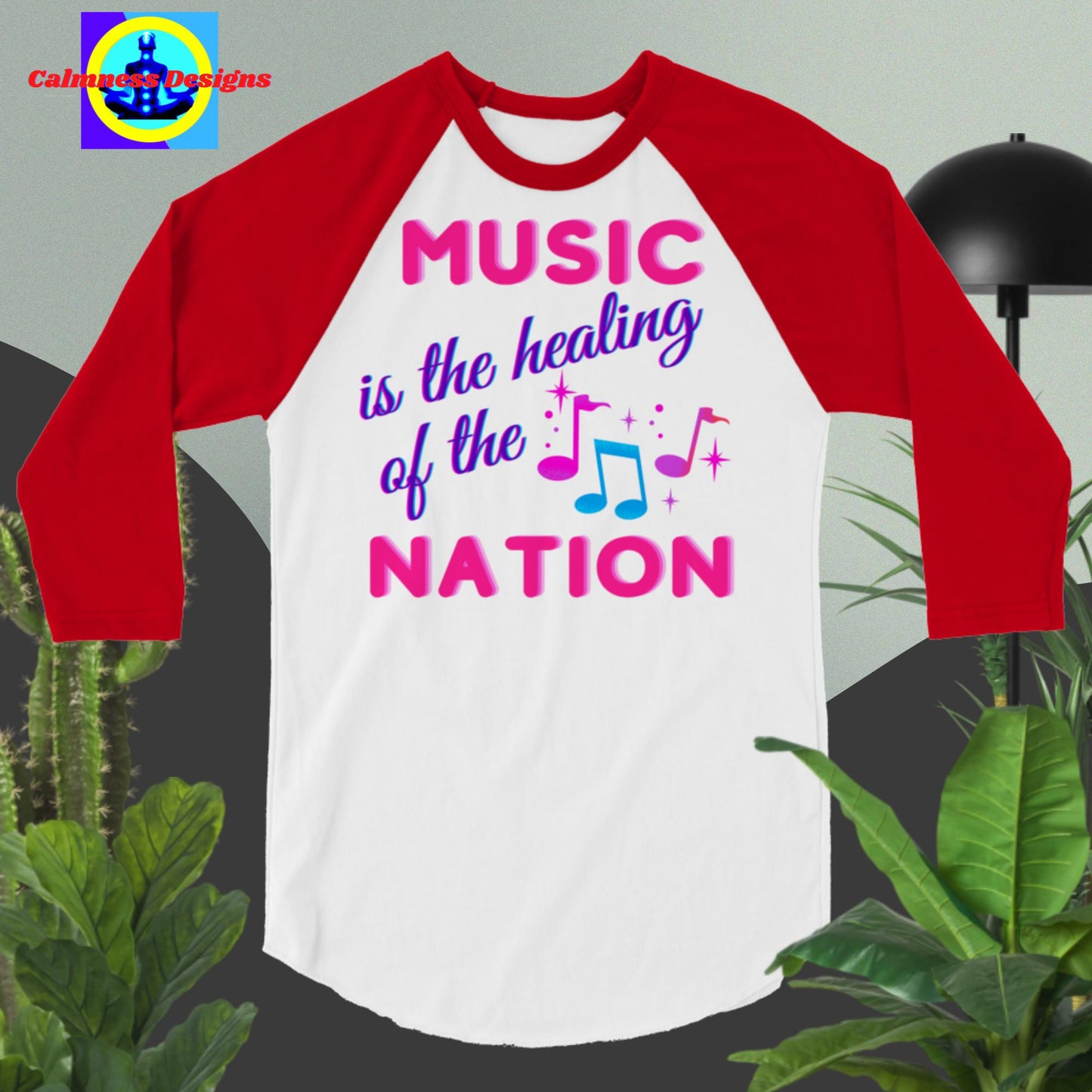 MUSIC is the healing of the NATION, 3/4 sleeve raglan shirt