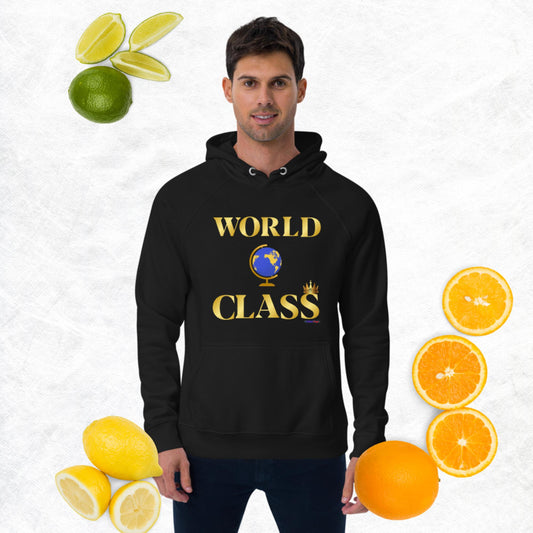 World Class, Golden, Croowns, Tropies, Number 1, Unisex eco raglan hoodie