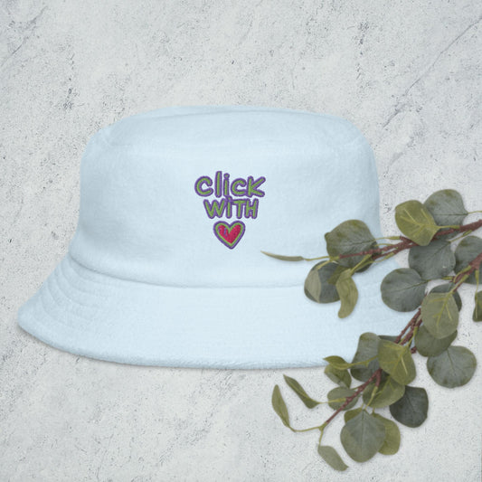 Click With Hearts, Unstructured terry cloth bucket hat