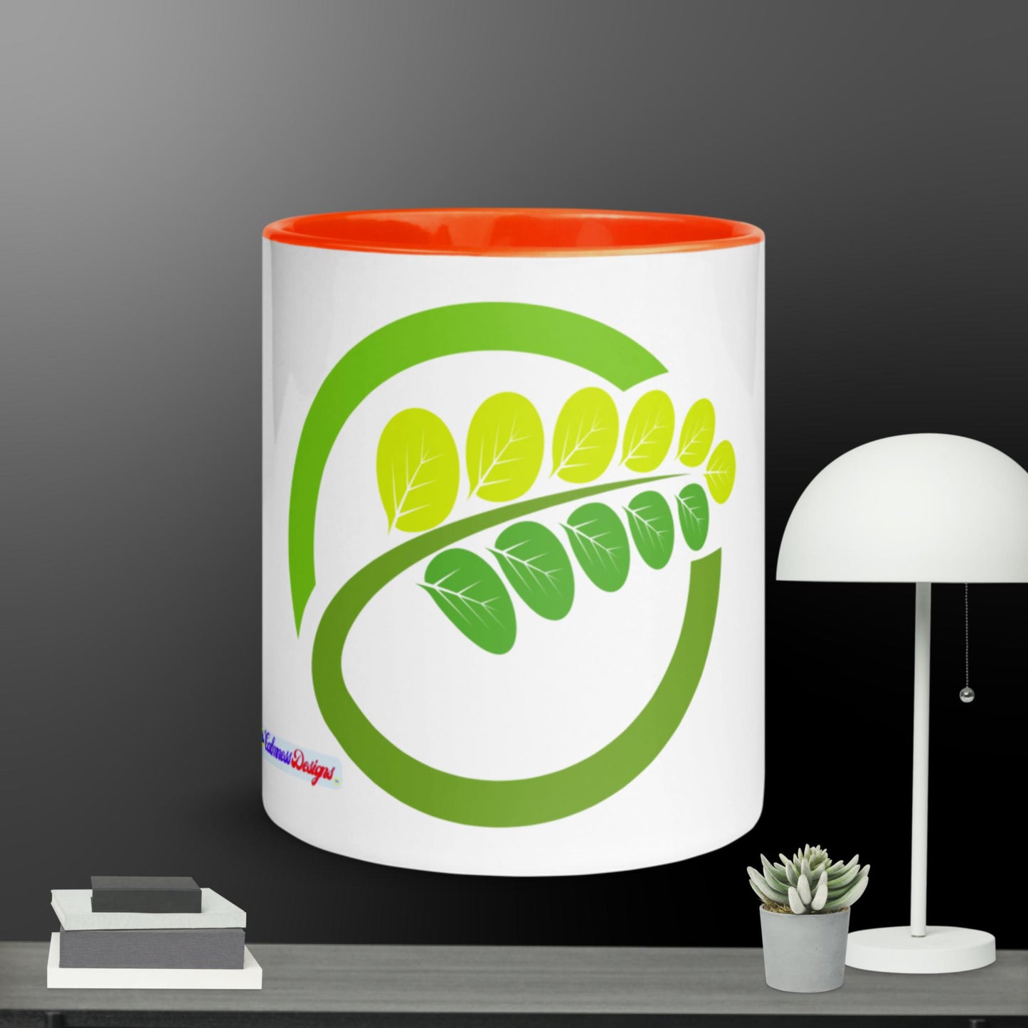 Moringa Leaf Logo, Symbol Nature,  Mug with Color Inside