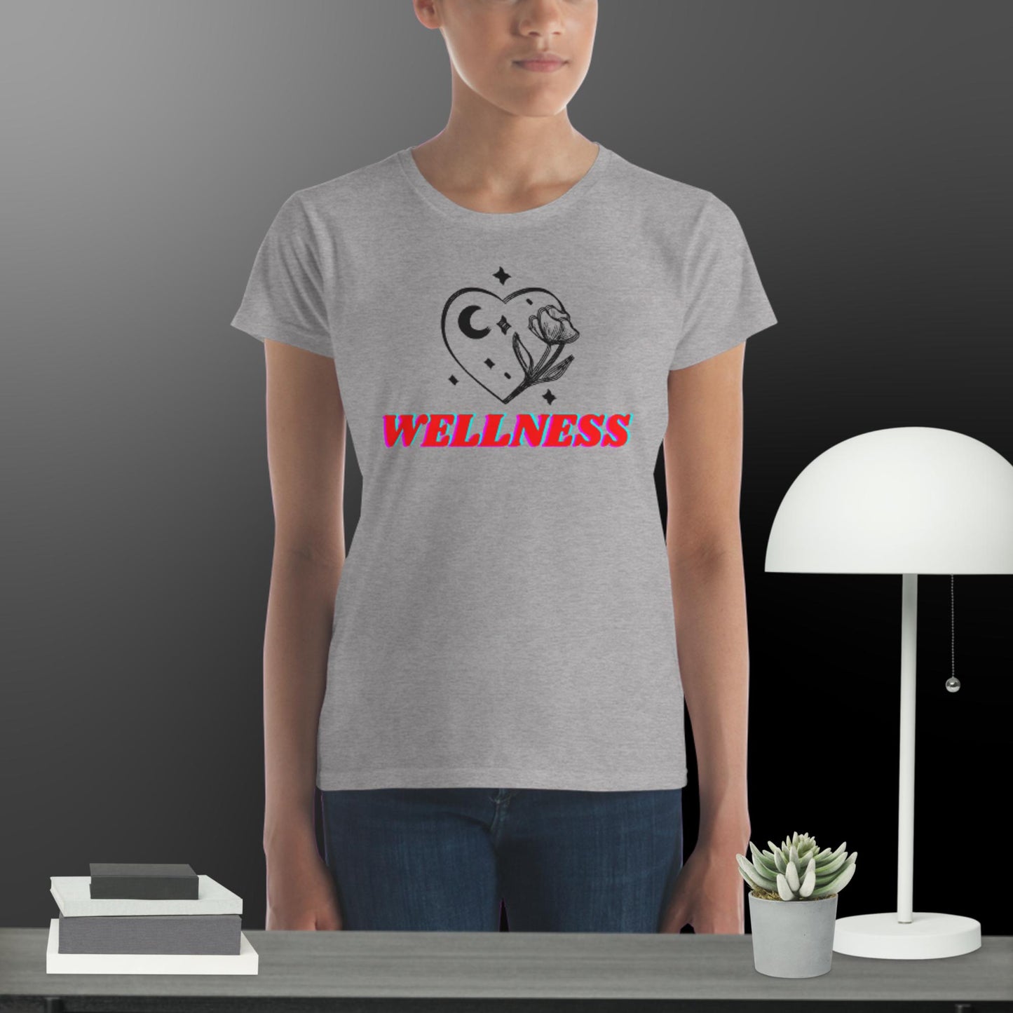 Wellness, Moon-Stars, Rose's, Women's short sleeve t-shirt