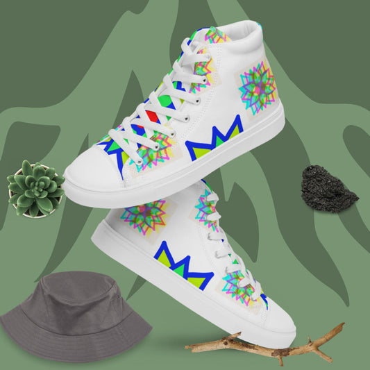 Lotus Flowers, Women’s high top canvas shoes