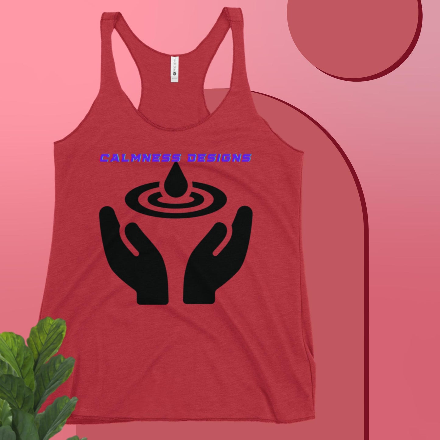 Calmness Designs, Water Drops, Hand,  Women's Racerback Tank