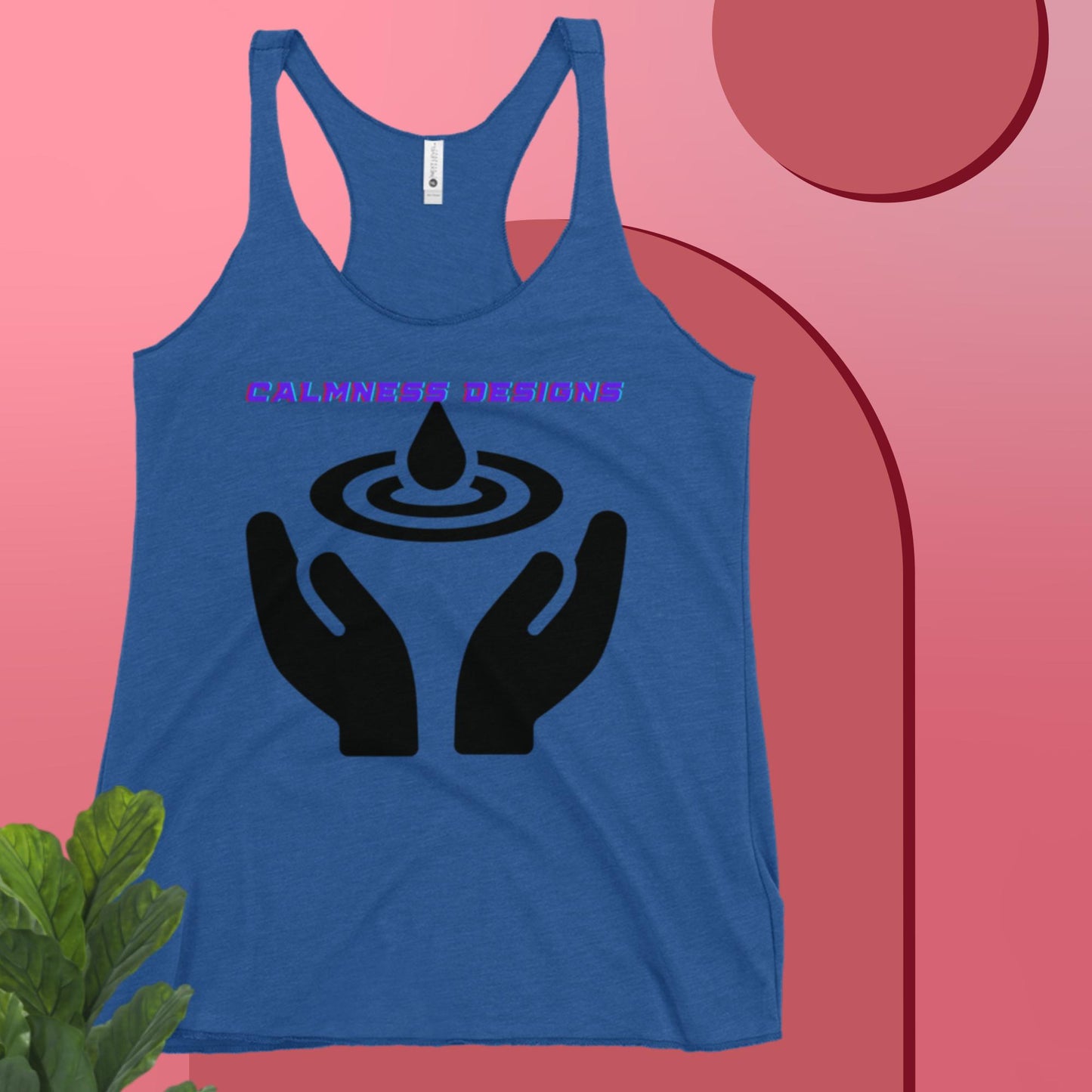 Calmness Designs, Water Drops, Hand,  Women's Racerback Tank