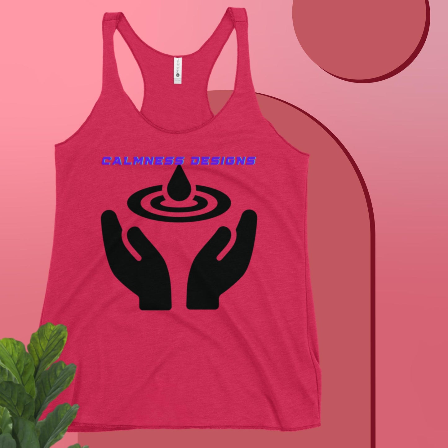 Calmness Designs, Water Drops, Hand,  Women's Racerback Tank
