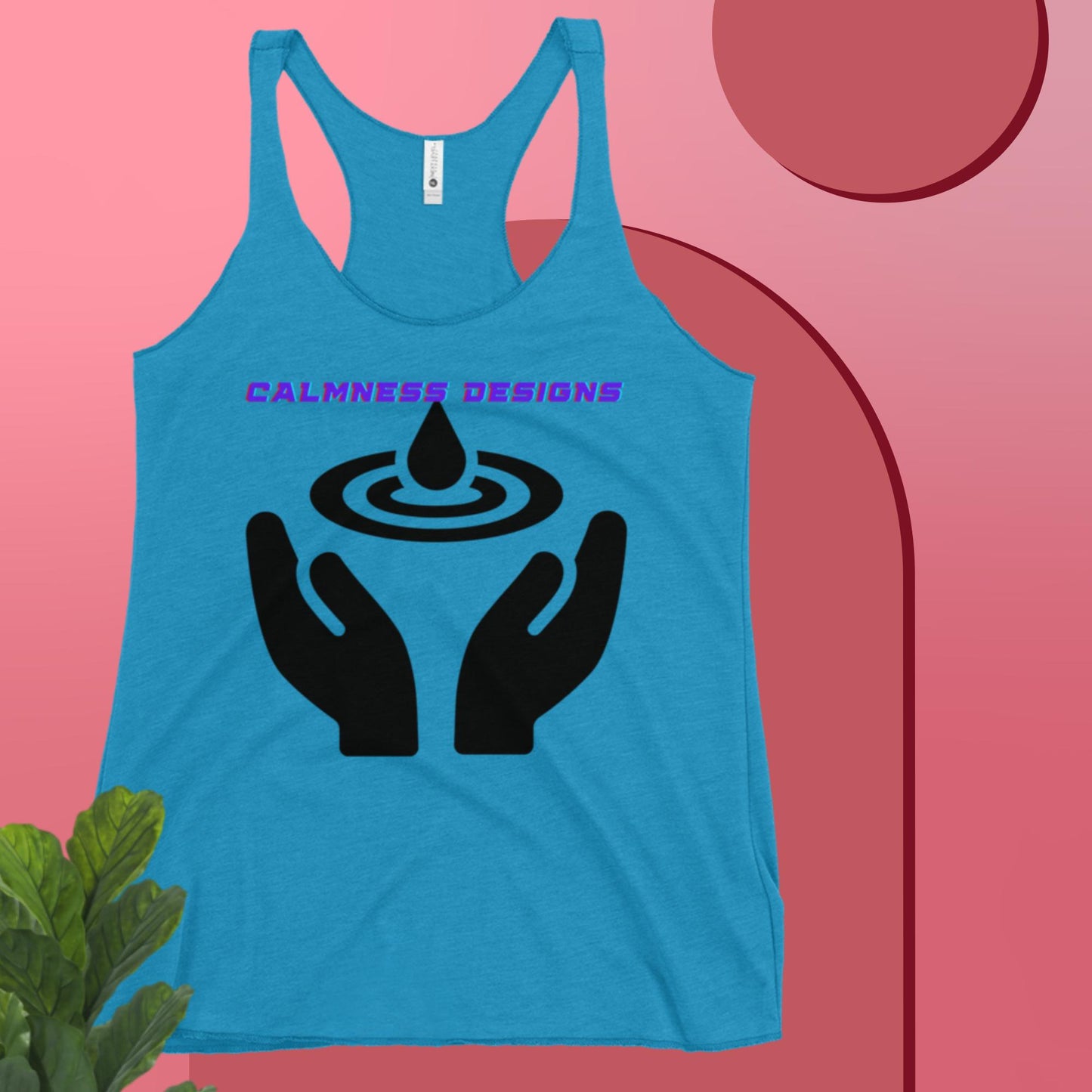 Calmness Designs, Water Drops, Hand,  Women's Racerback Tank
