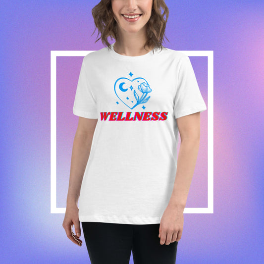 Wellness, Moon-Stars, Rose's, Women's Relaxed T-Shirt