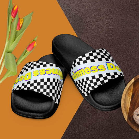 Checkered Calmness Designs, Women's slides