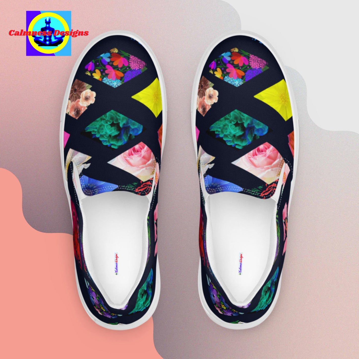 Decorative Flowers, Women’s slip-on canvas shoes