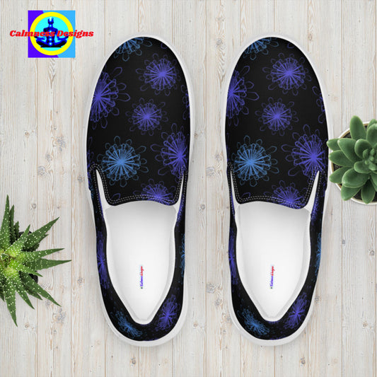 Floral Pattern Background, Women’s slip-on canvas shoes