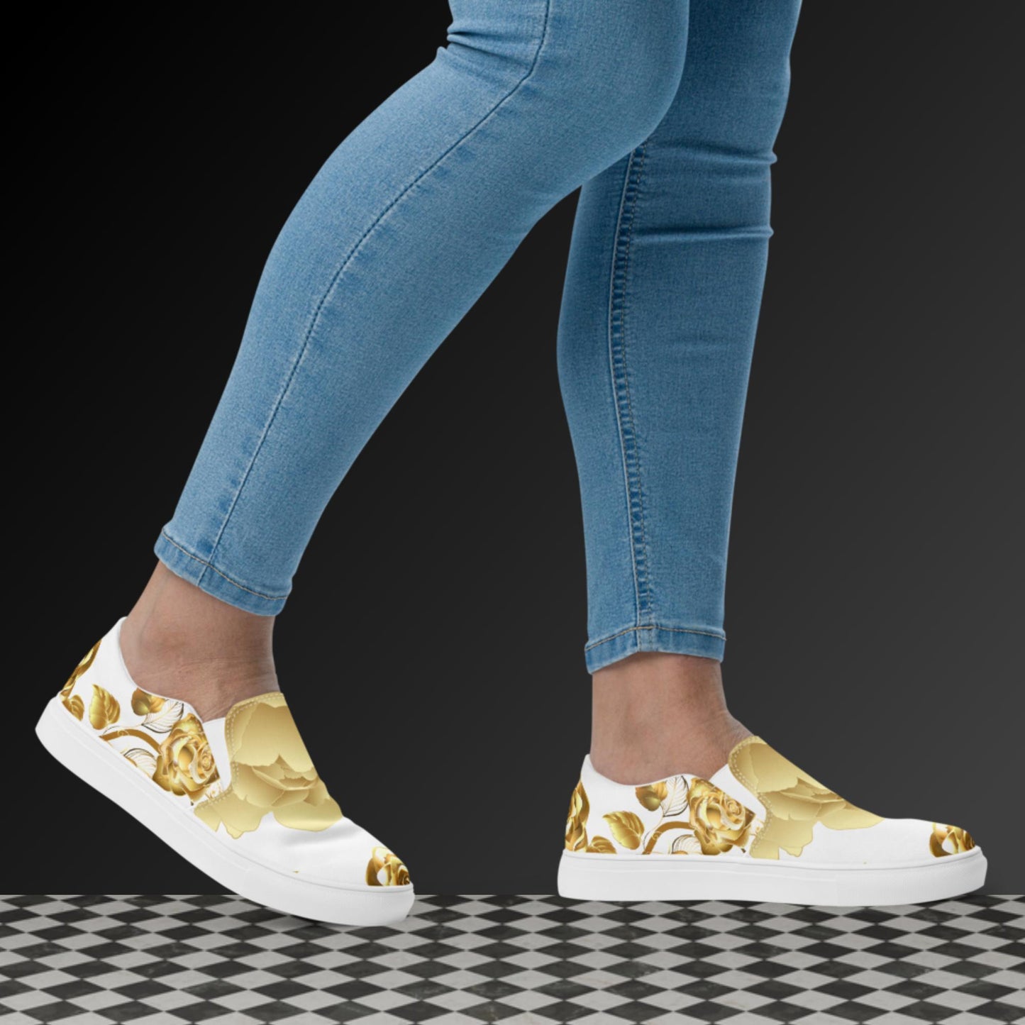 Rose Gold Designs,  Women’s slip-on canvas shoes